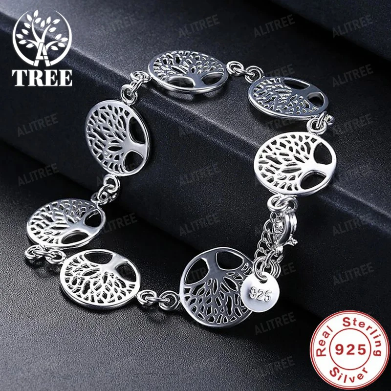 

New 925 Sterling Silver Bracelet Tree Of Life Bracelet For Women Engagement Jewelry Gifts