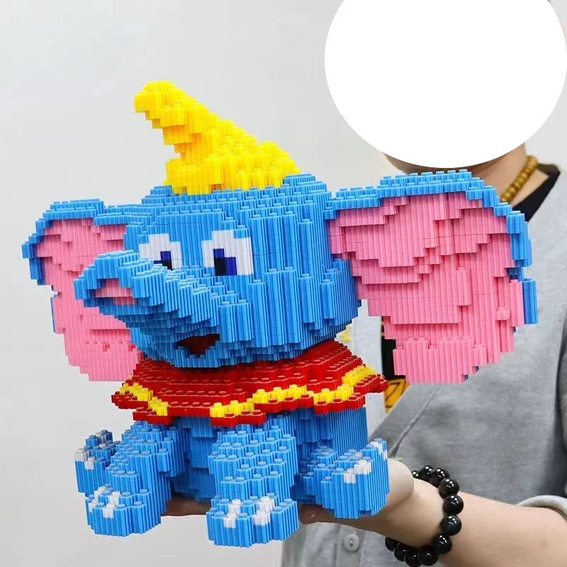 

New Dumbo Gear Type Splicing Building Blocks Cartoon DIY 3D Doll Puzzle Children's Toys Birthday Gift for Boys and Girls