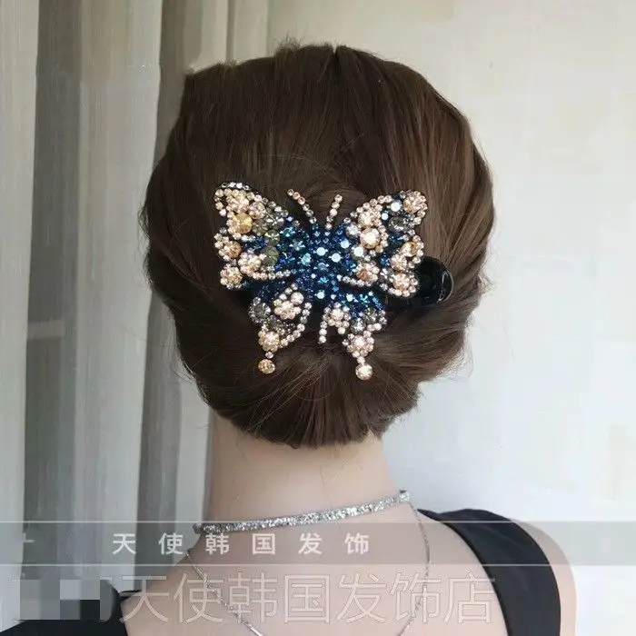

Luxury Duckbill Hair Clip for Back Hair Strong Hold Updo Maker for Women Mother Easy Use Crystal Hair Claw for Banquet
