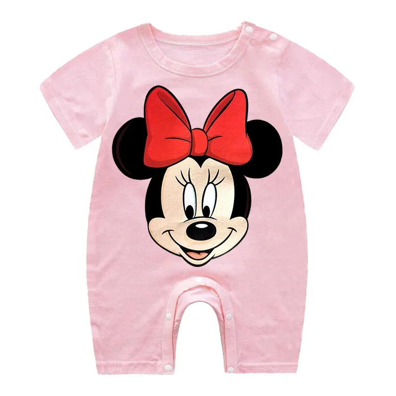 Summer Baby Romper Cartoon Minnie Mouse Short Sleeve Baby Clothing One Piece Summer Boy Girl Clothes Jumpsuits Infant Pajamas