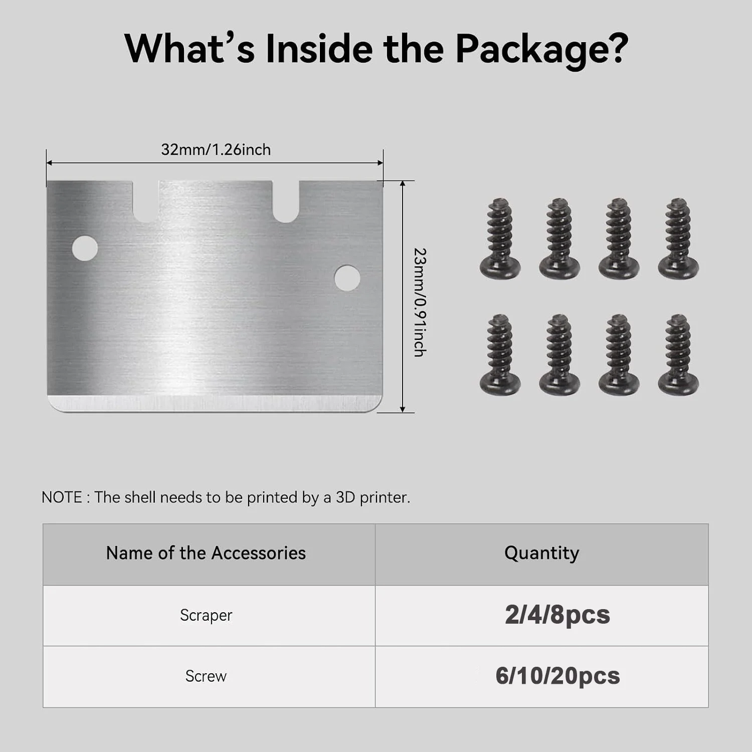 Professioneller 3D-Drucker-Schaber aus Metall, 3D-Drucker-Entfernungsspatel für Bambu Lab A1/X1/P1 Serie, scharfe und gehärtete Schaberklingen – Detail 4