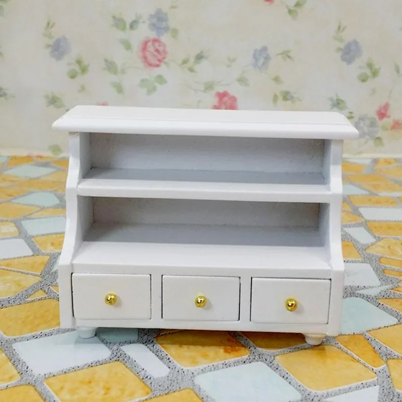 1/12 DOLLHOUSE Miniature Furniture Wooden Toilet BATHROOM SHELF Drawer Cabinet