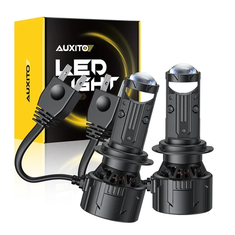 Светодиодные Лампы AUXITO H7 Для Фар, 2 Шт., Мини-проекторы Turbo Для Автомобильных И Мотоциклетных Фар, 12В, Высокая Яркость