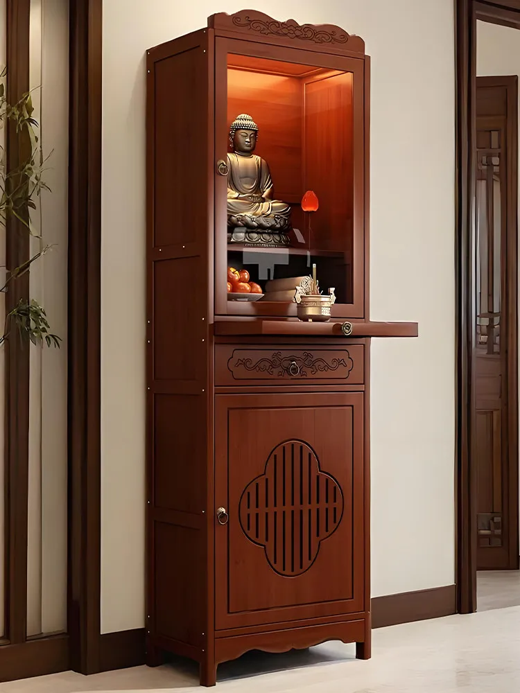 

Cz buddhist niche cabinet standing cabinet god of wealth altar incense table non-solid wood rural hall statue