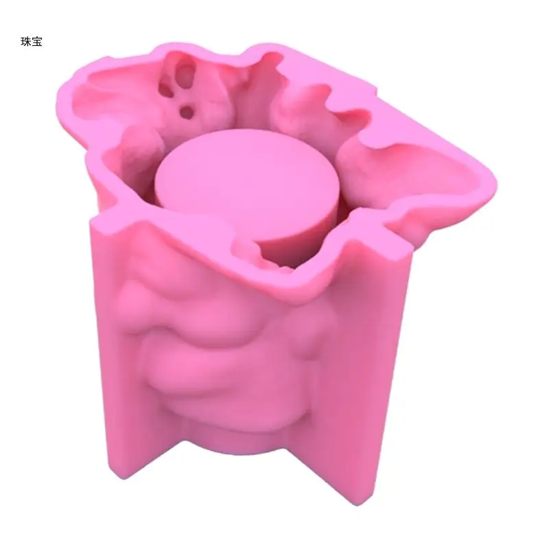 X5QE Tree Stump Shaped Flower Pot Resin Mold Plant Pot Silicone Mold for DIY Garden