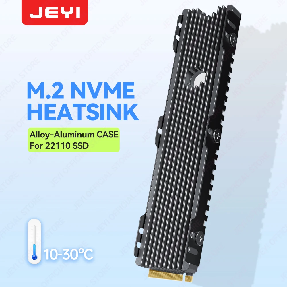 JEYI 22110 SSD Heatsink M.2 NVME Radiator Aluminum Alloy PS5 M.2 PCIE SATA SSD Efficient Radiator with Thermal Silicone pad