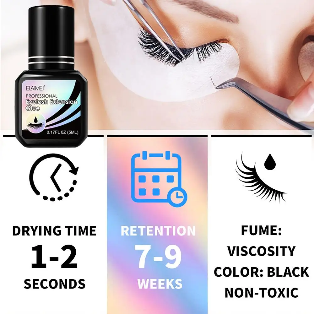 5ml schwarzer schnell trocknender Wimpern kleber langlebiger wasserdichter Wimpern kleber für Wimpern verlängerung DIY Wimpern verlängerung zubehör