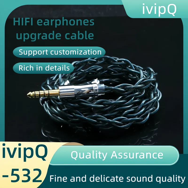 ivipQ-532 4-Core Oil Immersed Graphene+Silver Palladium Earphone Upgrade Cable, With 0.78 2PIN/MMCX, Suitable For Tangzu