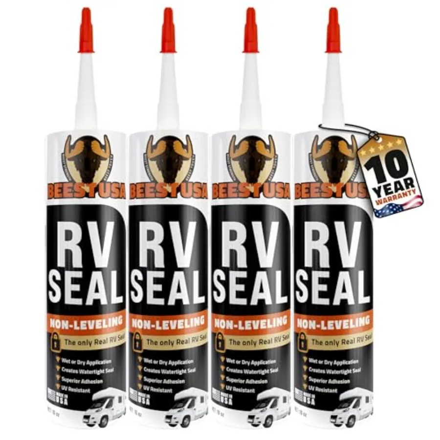 

RV Roof Sealant Non-Leveling - Lap Sealant for RV Roof, Windows, Skylight, Campers - Waterproof Caulking Sealer for Vertical Su
