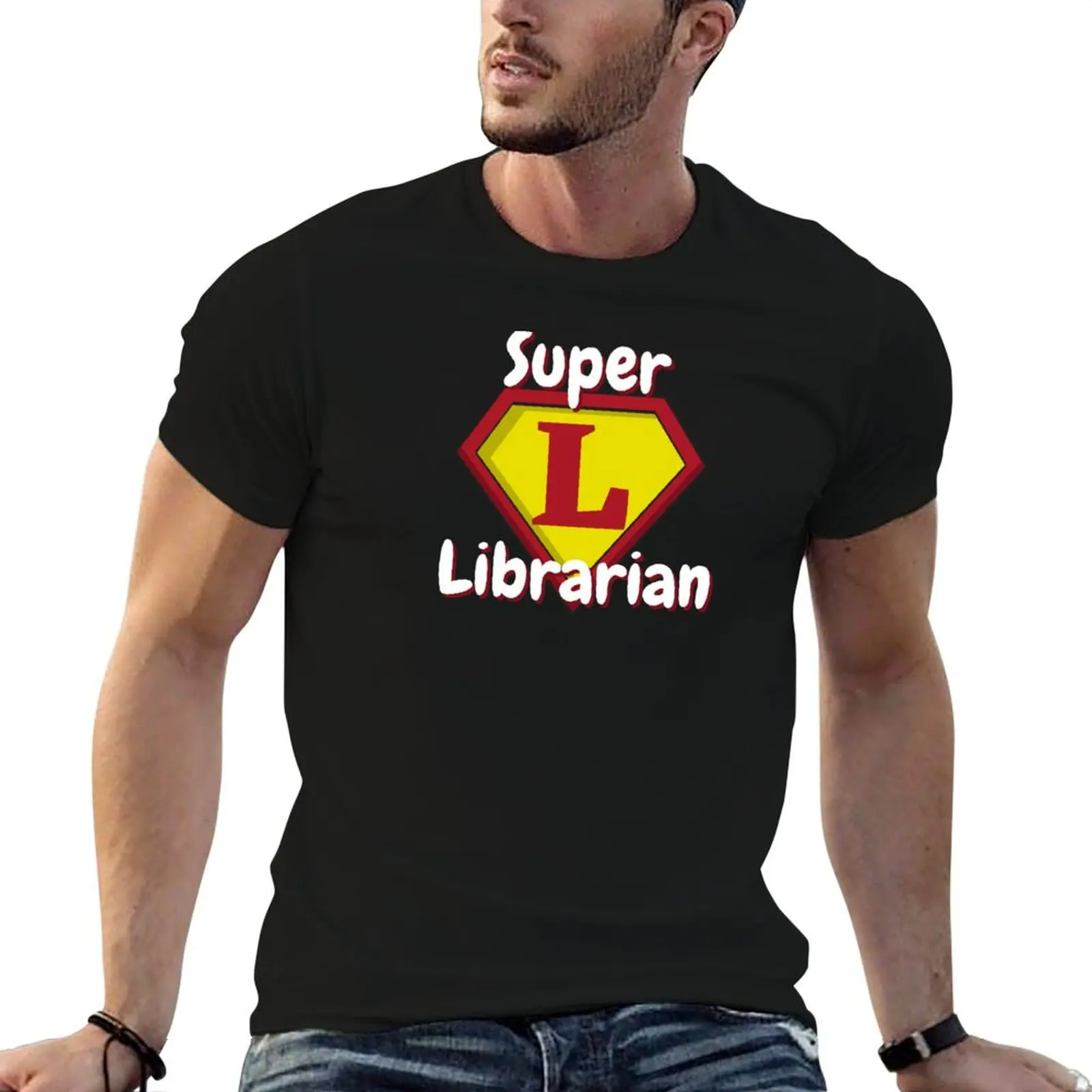 Super Librarian Cute Library T-Shirt street wear anime mens designer t shirt