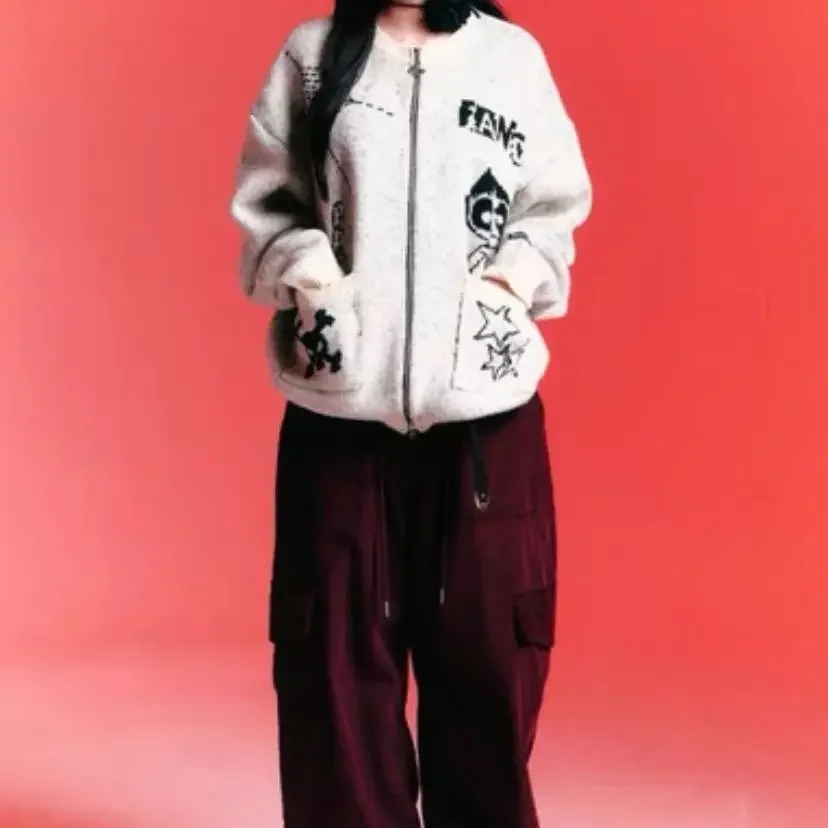 De Powerpuff Girls Anime Sweater Meisjes Lente en Herfst Vest Rits Gebreide Trui Losse en Warme Boterbloem Trui