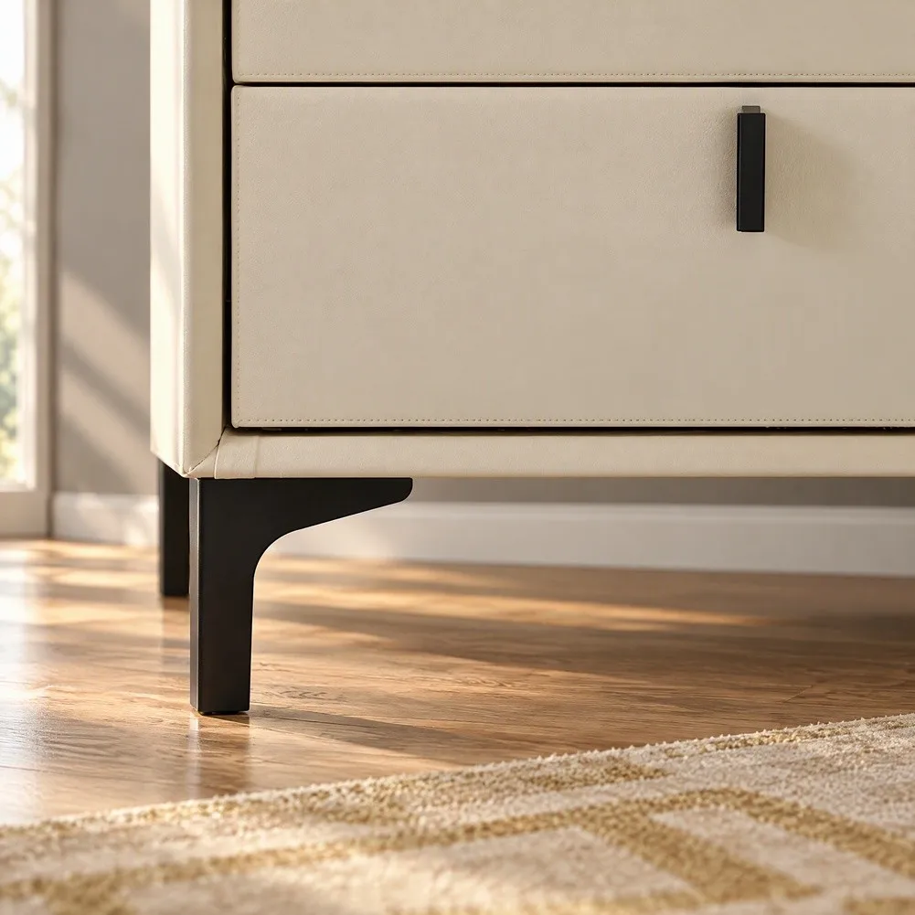 Faceted Diamond Metal Legs for Furniture with Triangular Geometry Design Supporting Tables Cabinets Sofas Chairs Indoors