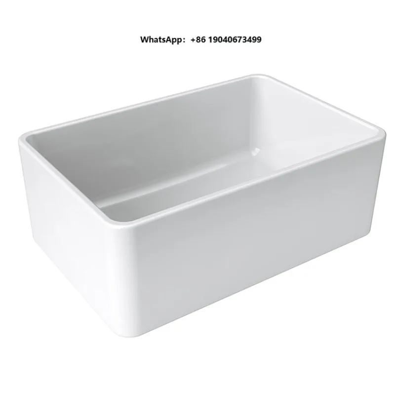 Smooth Kitchen Sink Resin White Apron Kitchen Sink Pure Acrylic Sink Kitchen PX