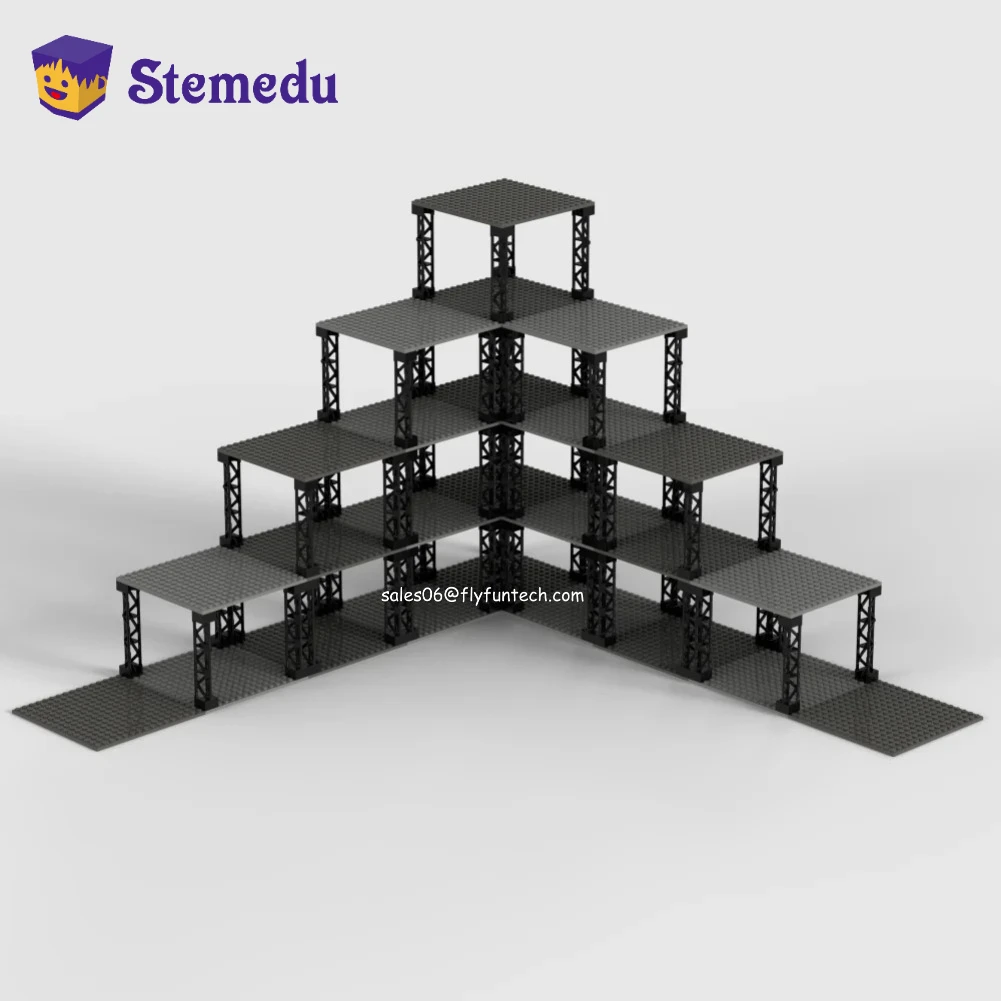 Multi-Layer Building Blocks Storage Rack Simulated Military Bunker with 16x16 Base Plate 65803 91405 Support Girder 95347