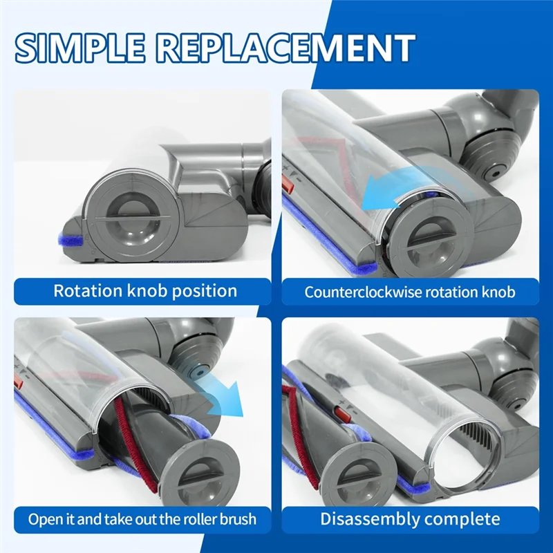 Sostituzione attacco testa aspirapolvere BISM per Dyson V8 V10 V11 V15 Cleaner aggiornato anti-groviglio con luce verde