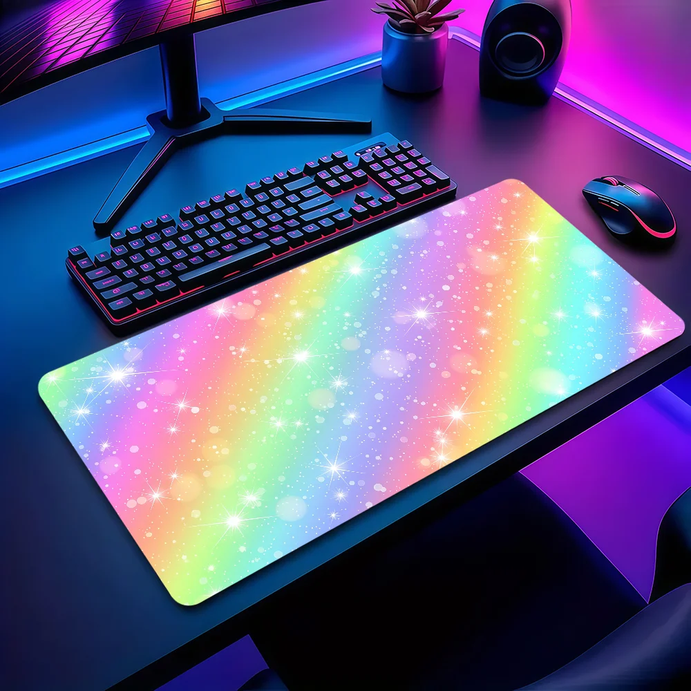 Rainbow Gradient Mouse Pad Non-slip Thickened MousePad Large Writing Lockedge Office Student Gaming Cushion