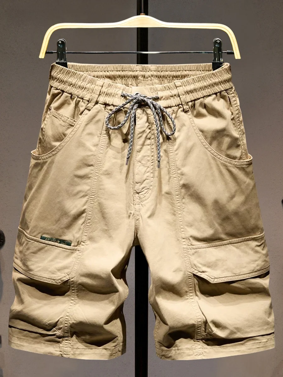 

Классические повседневные шорты цвета хаки для мужчин: летний тренд, американский ретро-стиль, многокарманный дизайн, дышащие брюки-бермуды