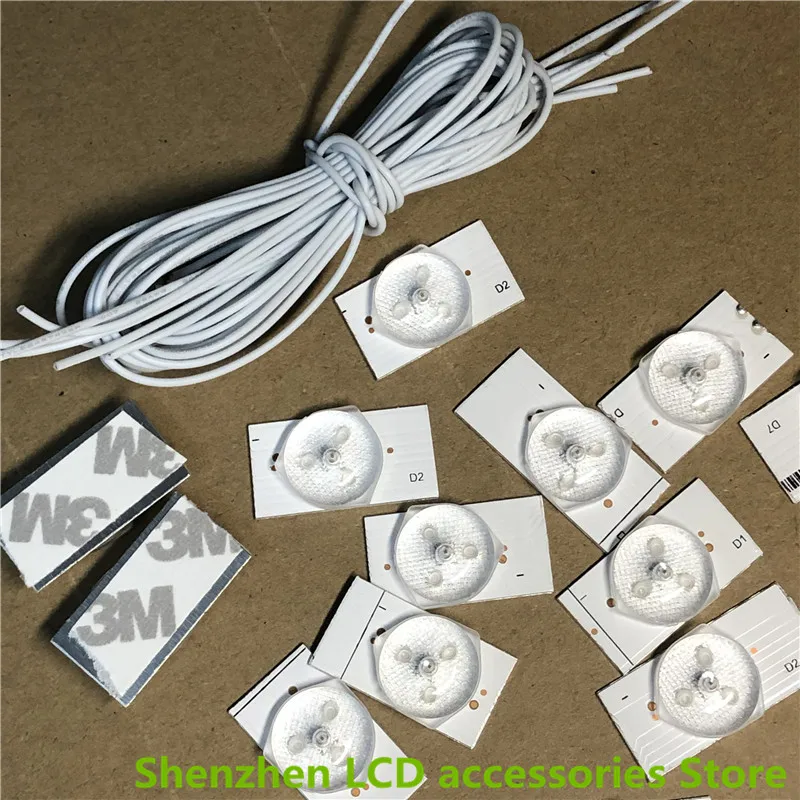 光学レンズフィルター付きSMDランプビーズ,LED TV修理,ハイライト,6V, 32〜65インチ,100% 新品,高品質,40個