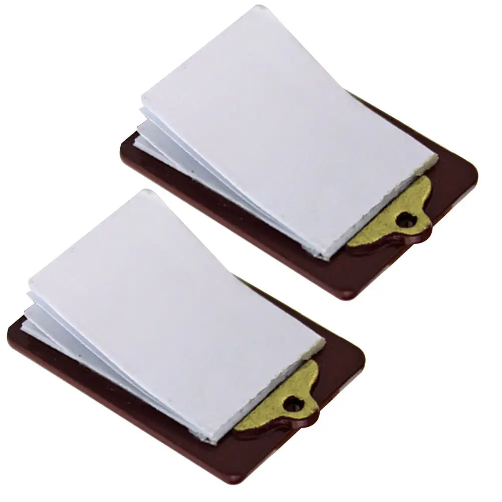 

2Pcs Miniature Writing Board Lightweight Decorative Clipboard for Mini House DIY Projects Realistic Home Decoration Prop