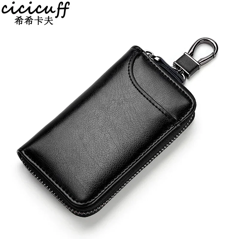 Brelok z prawdziwej skóry Unisex futerał na klucze wielofunkcyjny Organizer portfel etui inteligentny gospodyni mały samochód etui na klucze etui na klucze