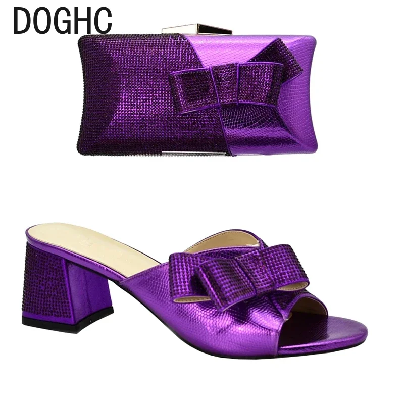 

Latest Design African Matching Shoes and Bags Italian in Women Low Heels Shoes and Bag Set for Party Women Wedding Pumps Shoes