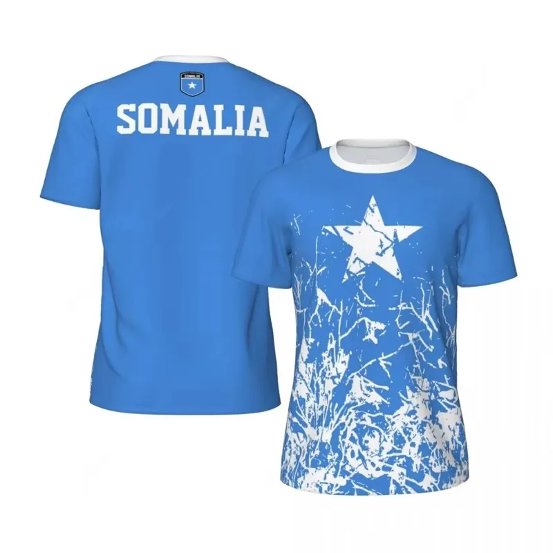 Men's polo shirt, Somalia team blue color matching printed fan shirt