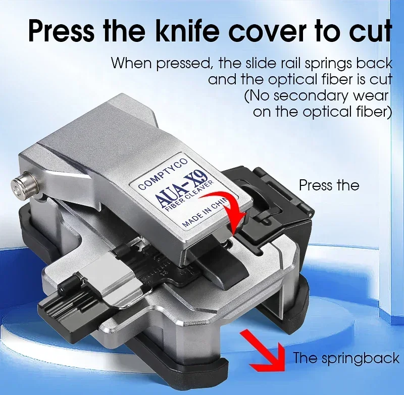 AUA-X9 FTTH High-precision for Cold Joint/Hot Melt Optical Fiber Cleaver Machine 24 Surface Blade cutting Tool