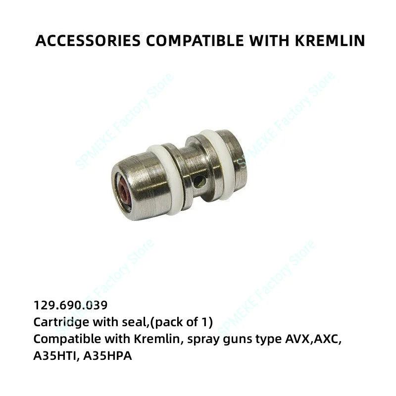 Accessories Compatible With Kremlin, Spray Guns Type AVX, AXC,Needle Cartridge Assembly,Seat Holder,Seat in S.Steel With Seal