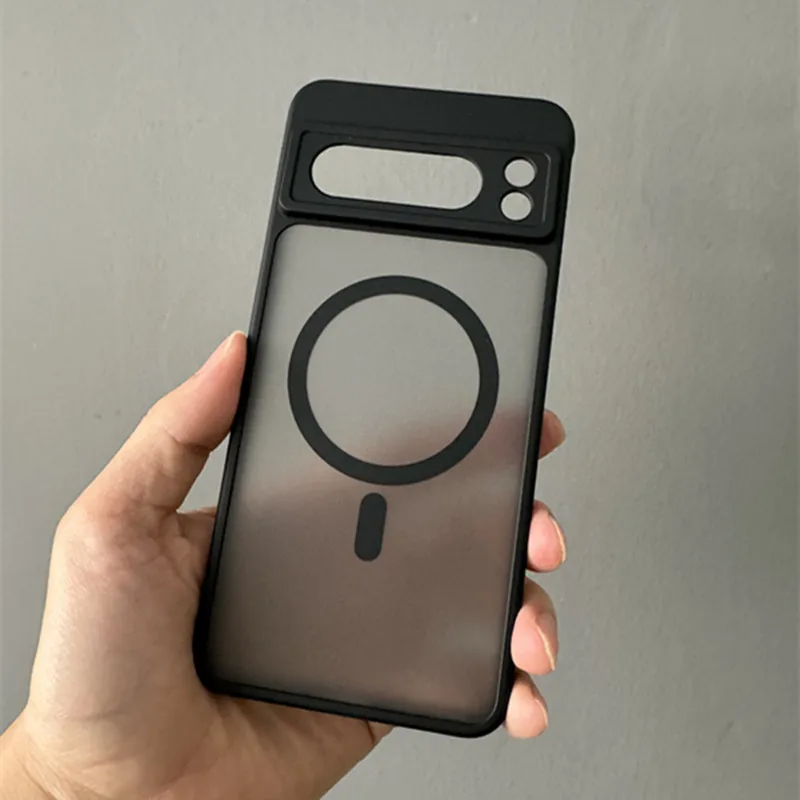 Transparent Shockproof PC+TPU Magsafe Case For Google Pixel 9 Pro XL 8 Pro 9a 8a Frosted Magnetic Wireless Charging Phone Cover image 3