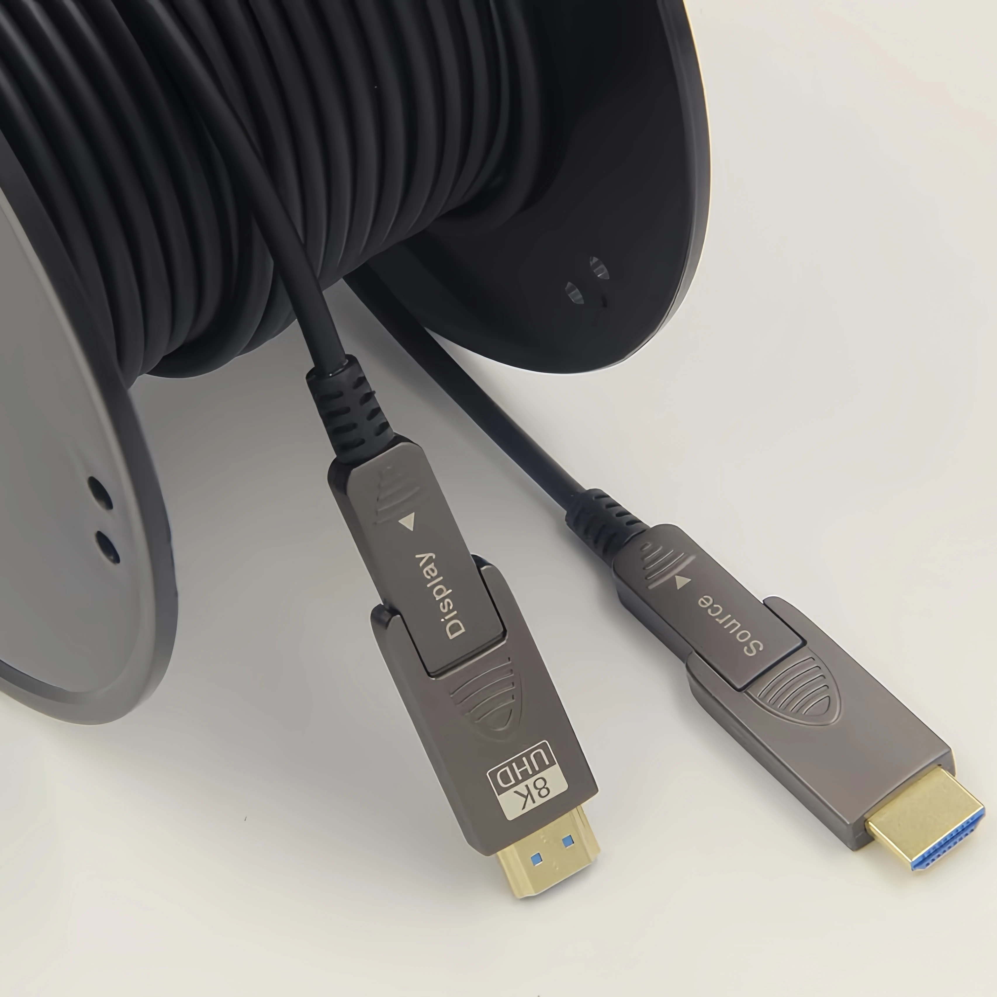 Cabo de fibra óptica de alta resolução 8K para HDTV 48Gbps 2.1 Versão Conector destacável PVC EARC HDR10 + Microfone Alto-falante