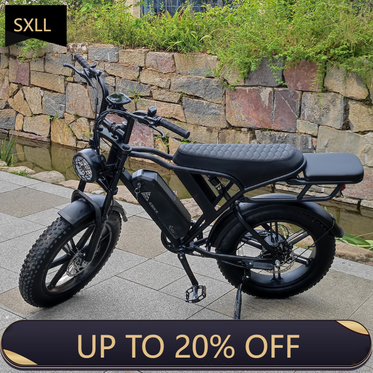 

SXLL European warehouse 750W men's mountain bike snow bike electric bicycle V8 48V 15Ah fat tire electric bicycle double seat