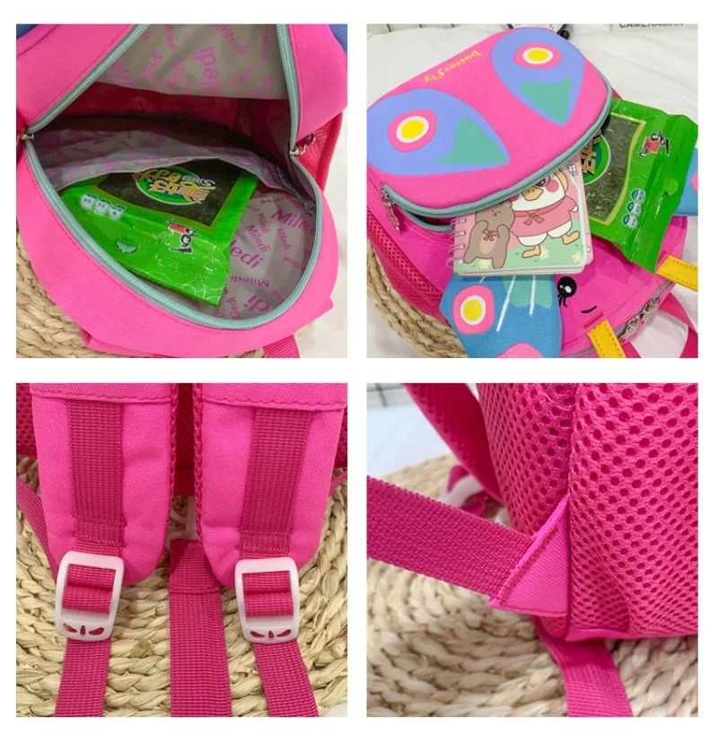 New Fashionable Girls Princess Kindergarten Backpack Cute Butterfly Children School Backpack Cartoon Lightweight Kids Shoulder B