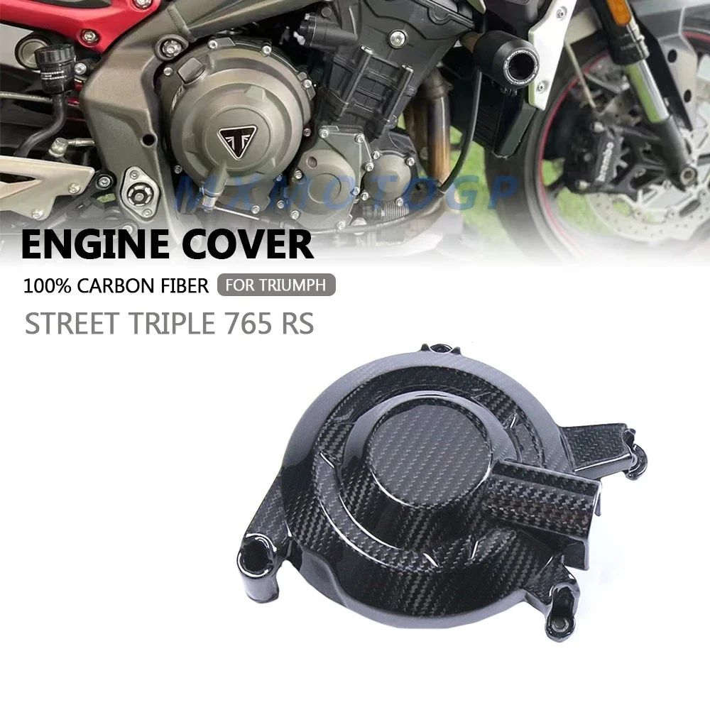 Engine Cover Fairing For Triumph Street Triple 765 R RS 2017 - 2019 2020 2021 2022 2023 100% Carbon Fiber Motorcycle Accessories