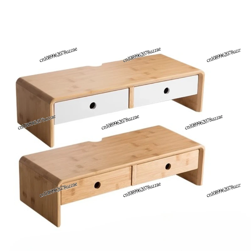 Computer Heightening Rack Monitor Rack Desktop Drawer Storage Box Bamboo Shelf Notebook Monitor Heightening Rack