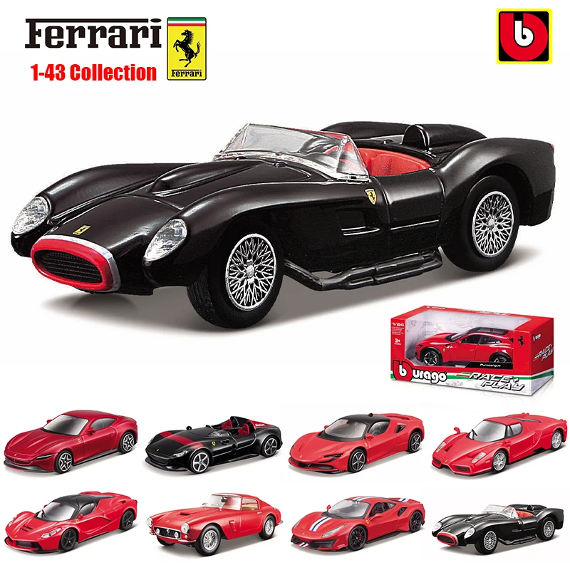 ブラーゴ-おもちゃの車のモデル,ダイキャスト,ferrari testa purosangue monza sp2 roma 250 rossa 458 speciale 488 gtb f40 enzo,1:43