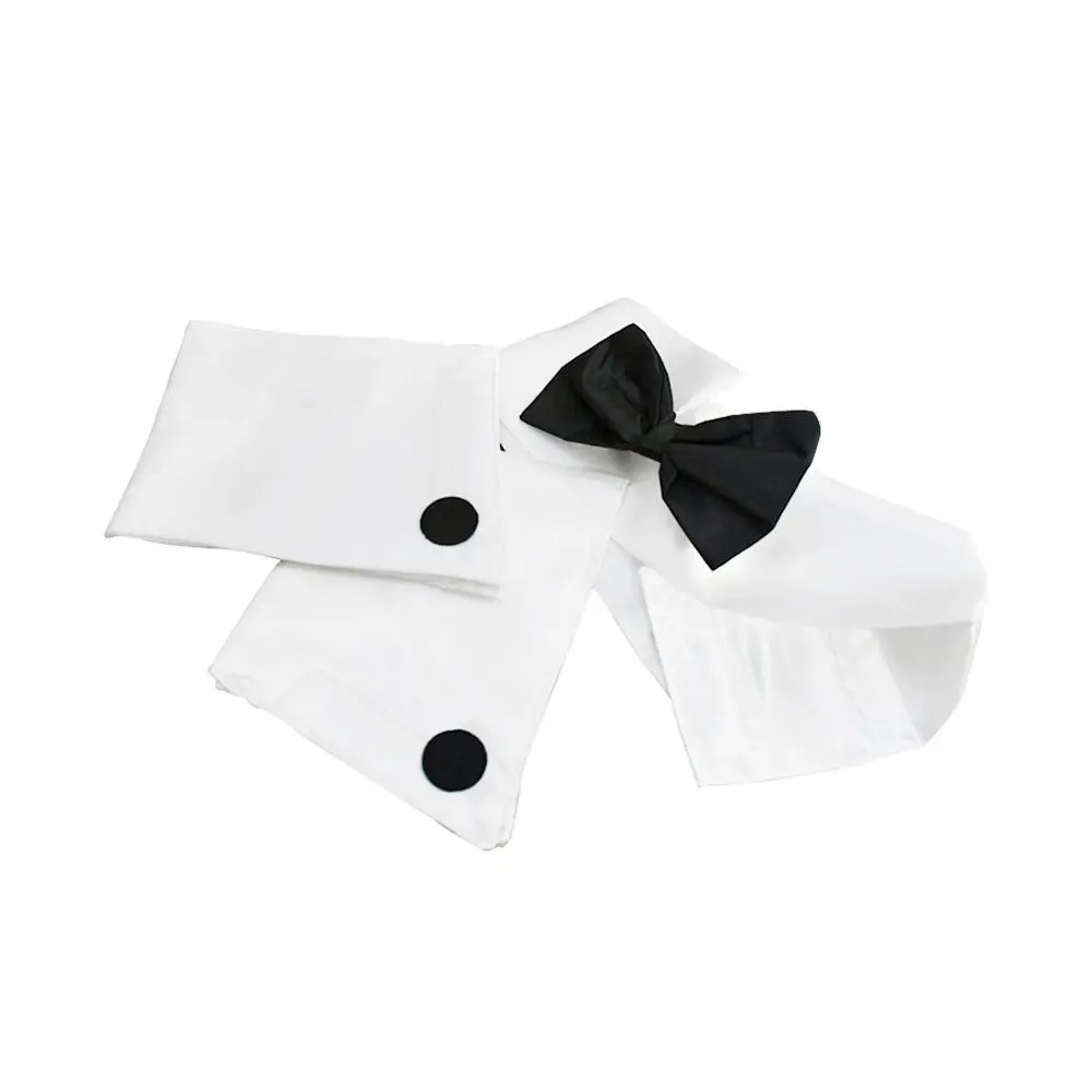 3Pcs/Set Fashion Gentleman Bow Tie Cuffs Set Designer Business Dancer Costume Accessories Adjustable Cosplay Outfit for Men