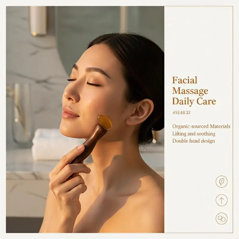2 In 1 Face Relaxation Skincare Tool Small Lotus Pod Wooden Facial Massager Painless for Easy Travel Carry