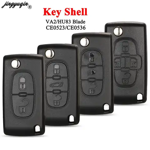 Jingyuqin-Boîtier de clé à distance automatique, 2/3 boutons, pour KIT 207, 307, 308, 407, 607, pour cristaux en C2, C3, C4, C5, C6, Nokia 2/Hu83, CE0523, CE0536