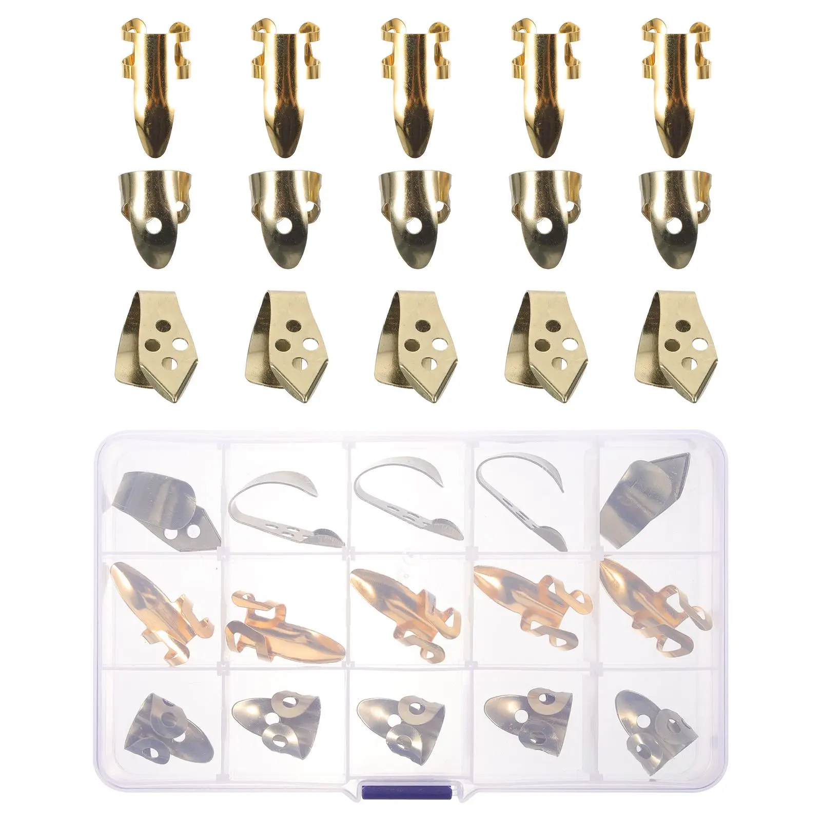 

Open Design Finger Pick Guitar Cots Protectors for Players Adjustable Durable Banjo Picks Metal Thumb
