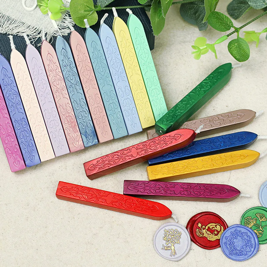 5 teile/beutel Siegelwachs Sticks mit Dochten Antike Feuer Manuskript Siegelwachs für Wachs Siegel Stempel Umschlag Hochzeitseinladungen – Detail 1