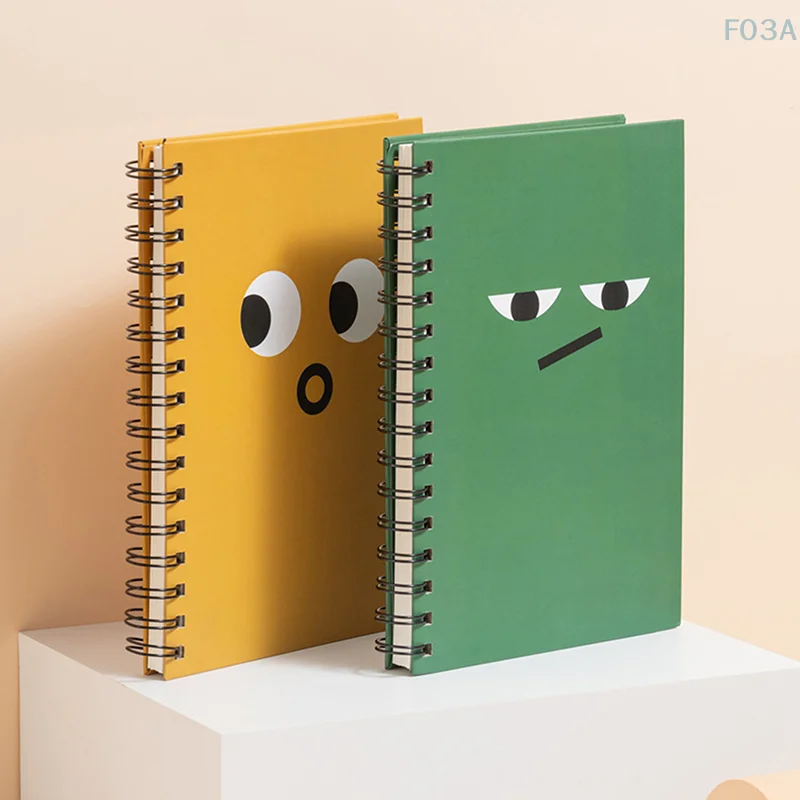 New Funny Expression A5 Notebook Spiral Coil Thickened Notebook Diary Journal Notepad Line Notebook Office School Stationery