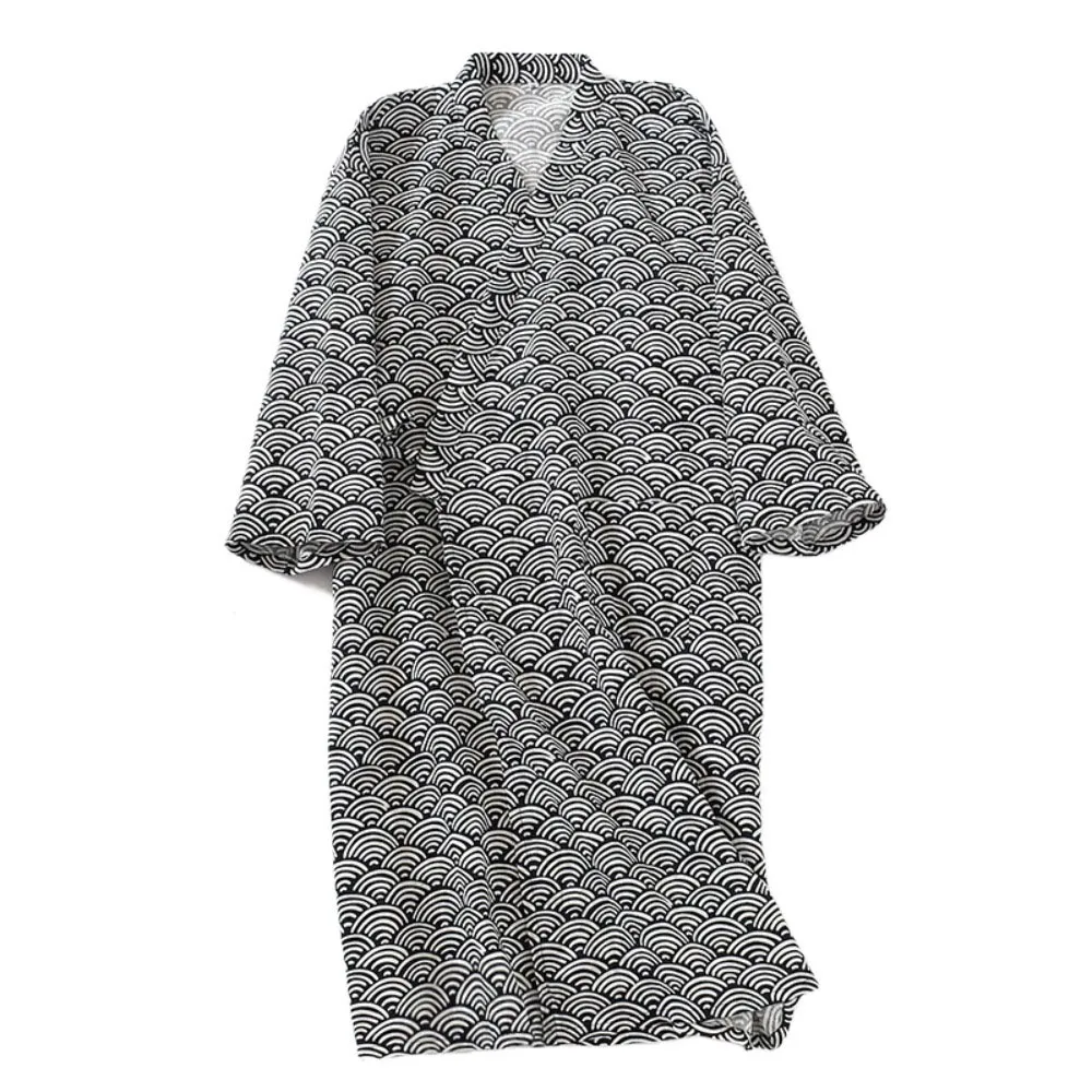 

Ночная рубашка с v-образным вырезом, мужское кимоно, халат с длинным рукавом, свободное кимоно, пижама, тонкий повседневный мужской халат с капюшоном для спа