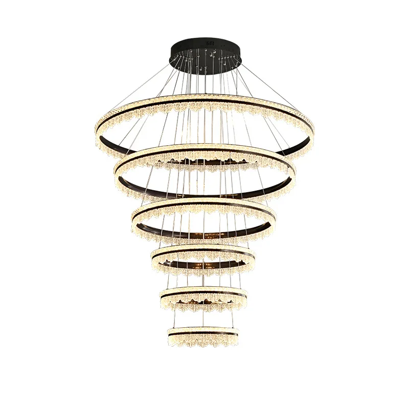 Crystal chandelier light luxury Italian living room dining room luxury chandelier modern villa re-examination building middle