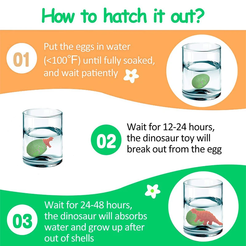 10/20 قطعة بيض ديناصور صغير تفقيس مضحك الجدة ماجيك تزايد الديناصورات عشوائي مختلط الألوان مهرجان هدية حفلة تذكارية ZYF #5