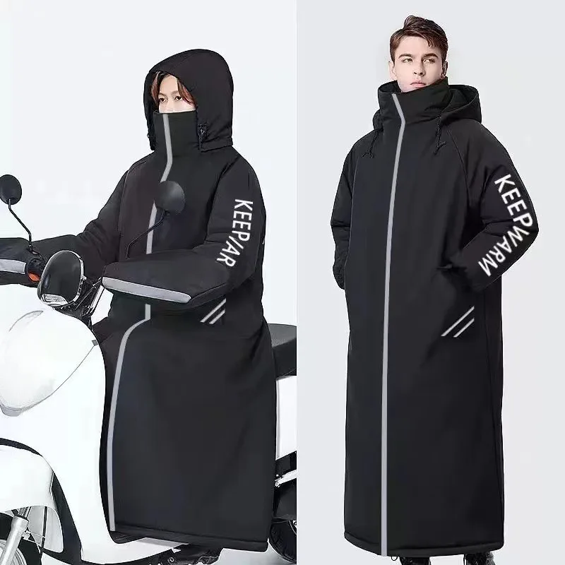 Funda acolchada y gruesa para las piernas, ideal para usar en invierno, para patinetes, maillot de ciclismo con bandas reflectantes, protección contra la humedad, manta para patinete, para motocicleta.