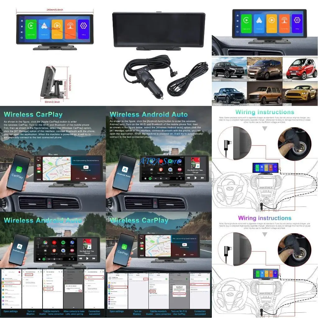 

U13C High-performance Car Stereo Wireless Car-play & Android Auto Portable Car Radio 10.26" Voice Control