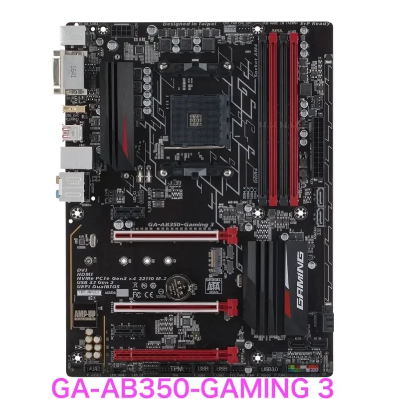 

Подходит для материнской платы Gigabyte GA-AB350-GAMING 3, разъем AM4 DDR4 ATX, материнская плата, 100% протестировано, ОК, полностью работает