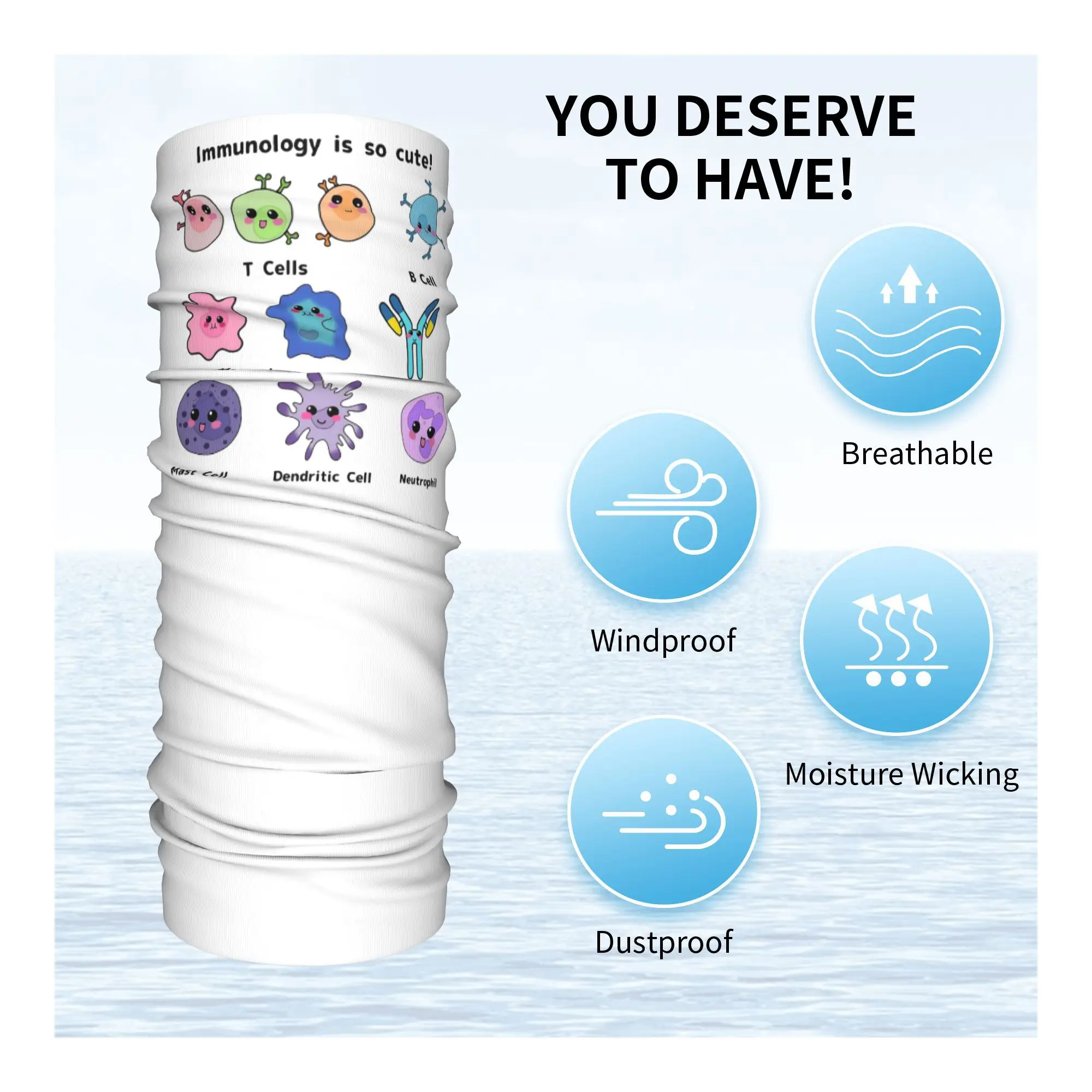 Immunologie is zo schattig Versie 2-bandana-nekhoes Gedrukte magische sjaal Multifunctioneel hoofdband Rijden voor heren Dames Volwassen Winter