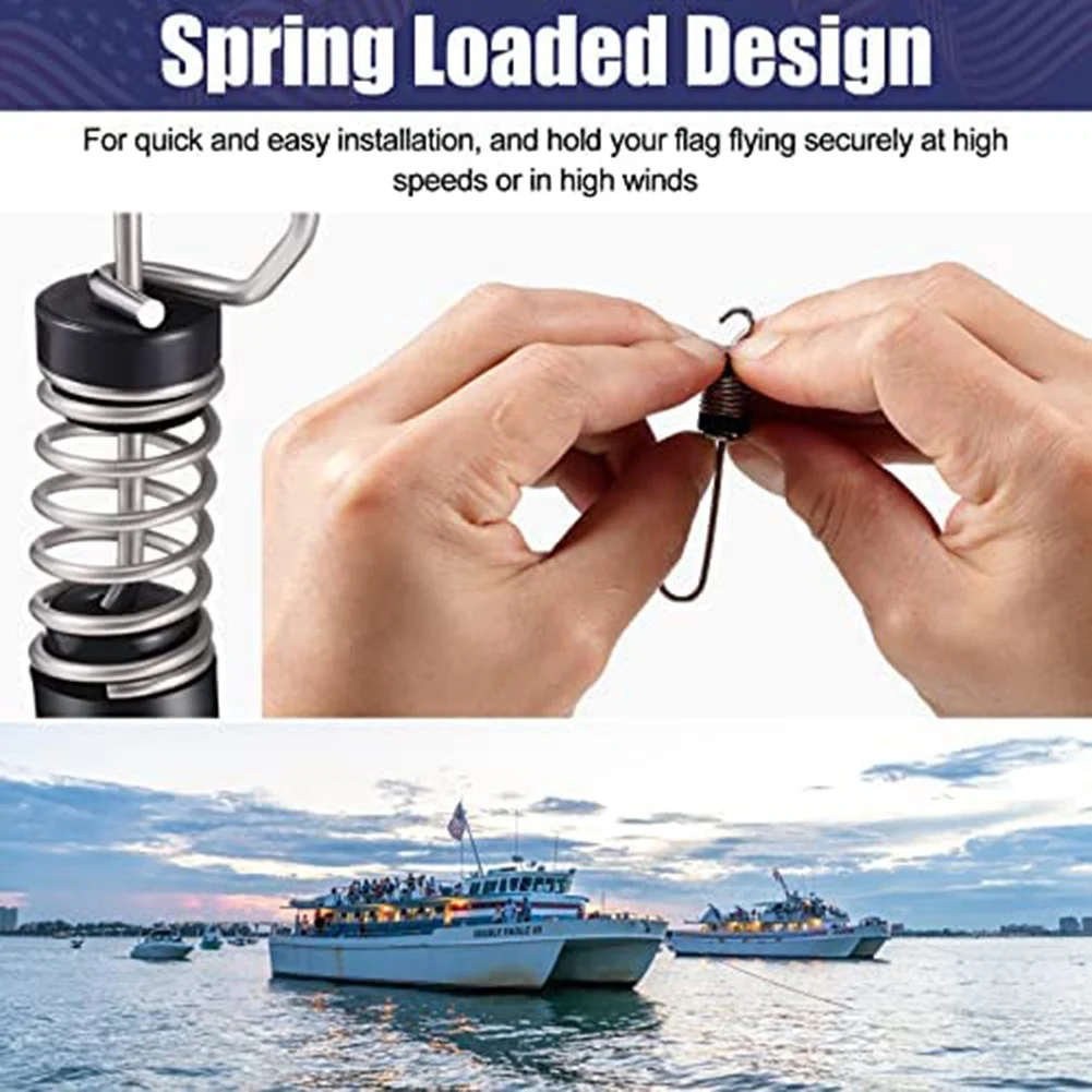 

【Суперновинка】Зажимы для флагов из нержавеющей стали для морских судов, для такелажа, аутриговых линий, антенн, флагштоков и веревок