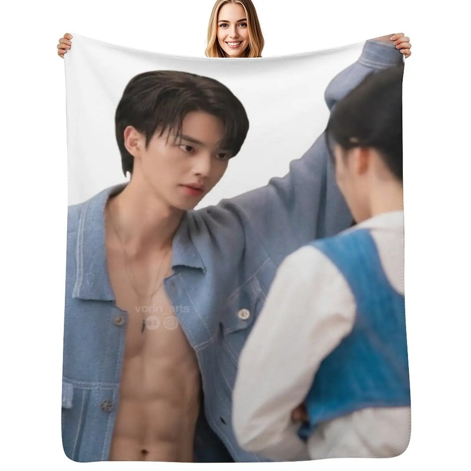 

My demon Song Kang and Kim Yoo-jung Throw Blanket Multi-Purpose Custom Moving Plaid Blankets